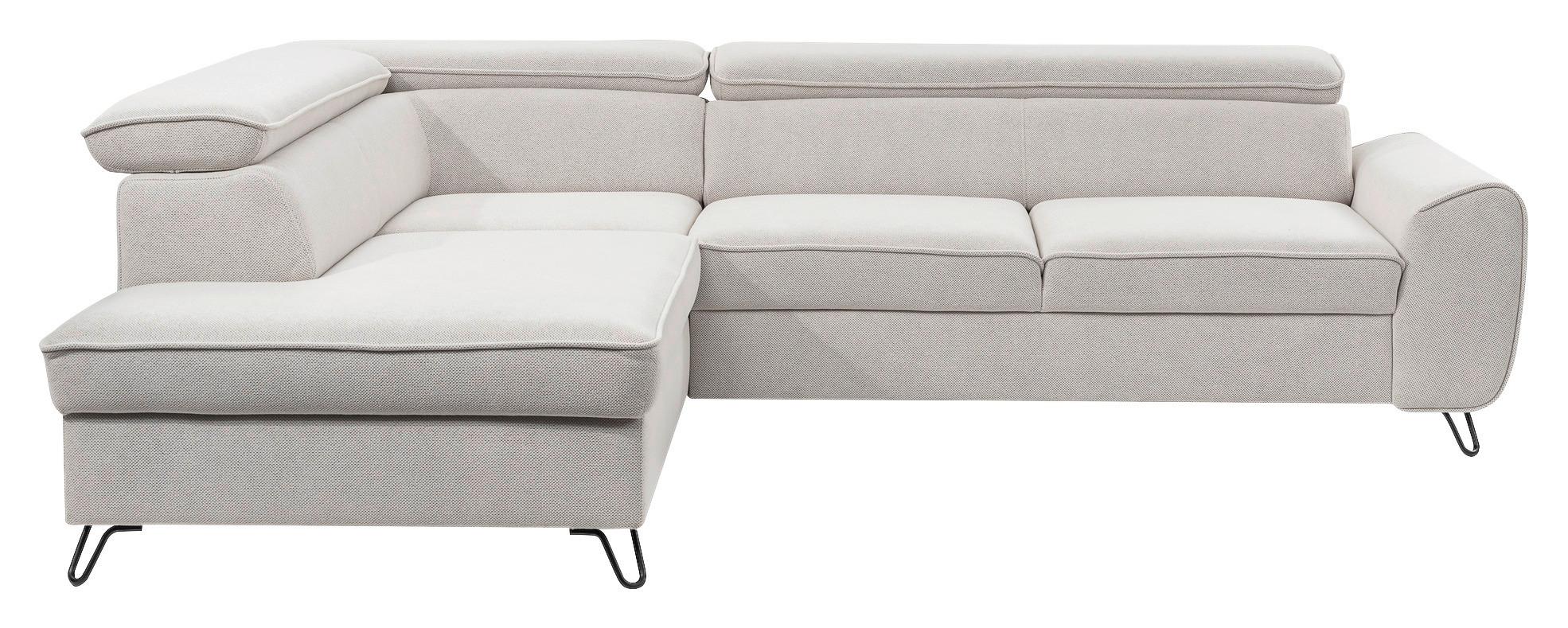 Rohová sedačka IDYLLA, ľavá biela,úl.priestor,lôžko - čierna/biela, Design, kov/textil (200/250cm)