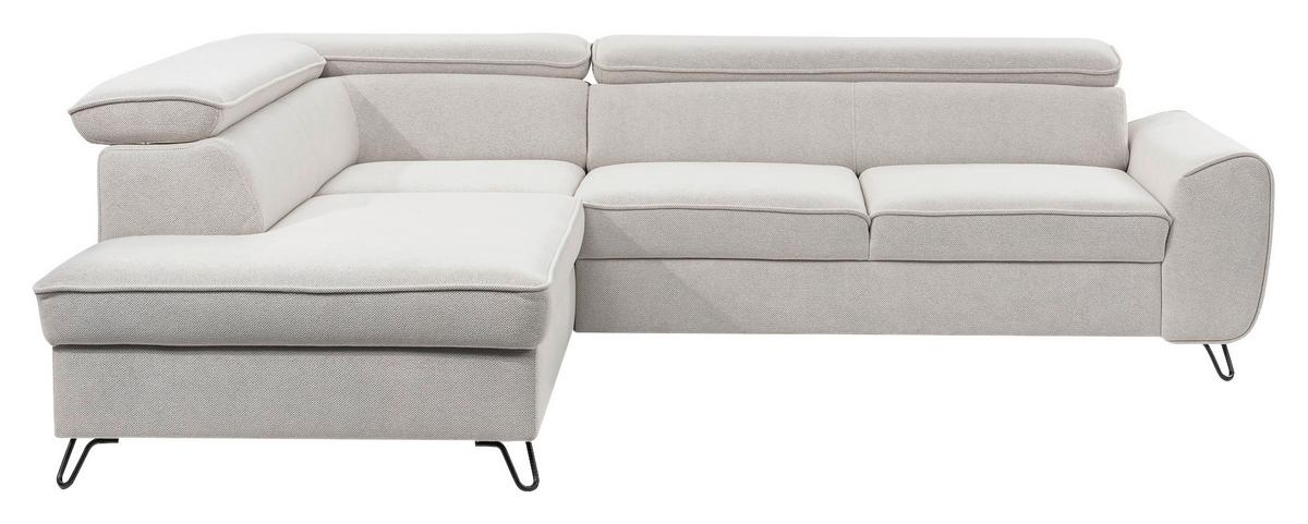 Rohová sedačka IDYLLA, levá bílá,úl.prostor,lůžko - bílá/černá, Design, kov/textil (200/250cm)