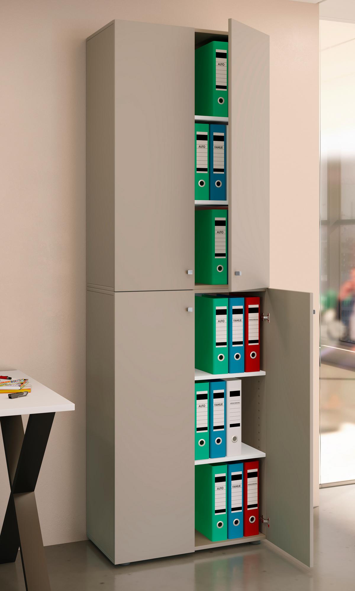 Aktenschrank Lona Grau B: 70 Cm - Grau, Design, Holzwerkstoff (70/220/39cm) - MID.YOU