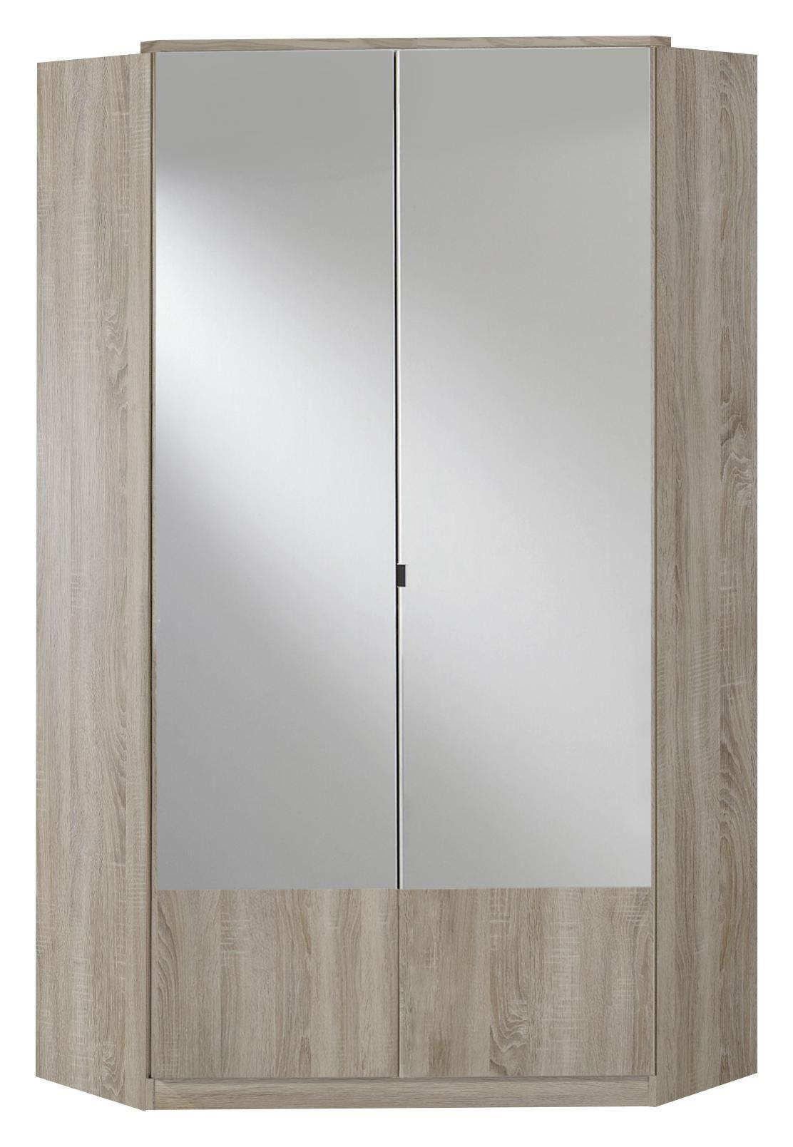 Eckschrank Mit Spiegel 95cm Imago, Eiche Dekor - Eichefarben, KONVENTIONELL, Glas/Holzwerkstoff (95/199/95cm) - MID.YOU