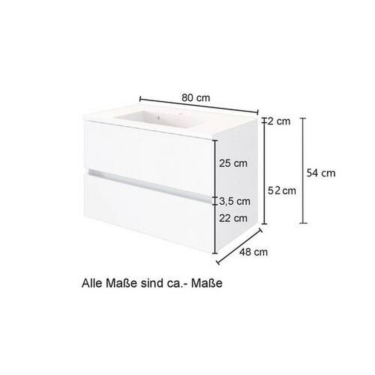 Badmöbel-Set 6-Tlg. inkl. LED Helsinki, Weiß/Eiche - Eichefarben/Weiß, KONVENTIONELL, Glas/Holzwerkstoff (160cm) - Held