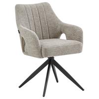 Armlehnstuhl Flow Taupe B: 57,5 cm - Taupe/Schwarz, MODERN, Holz/Textil (57,5/85/62cm) - Livetastic
