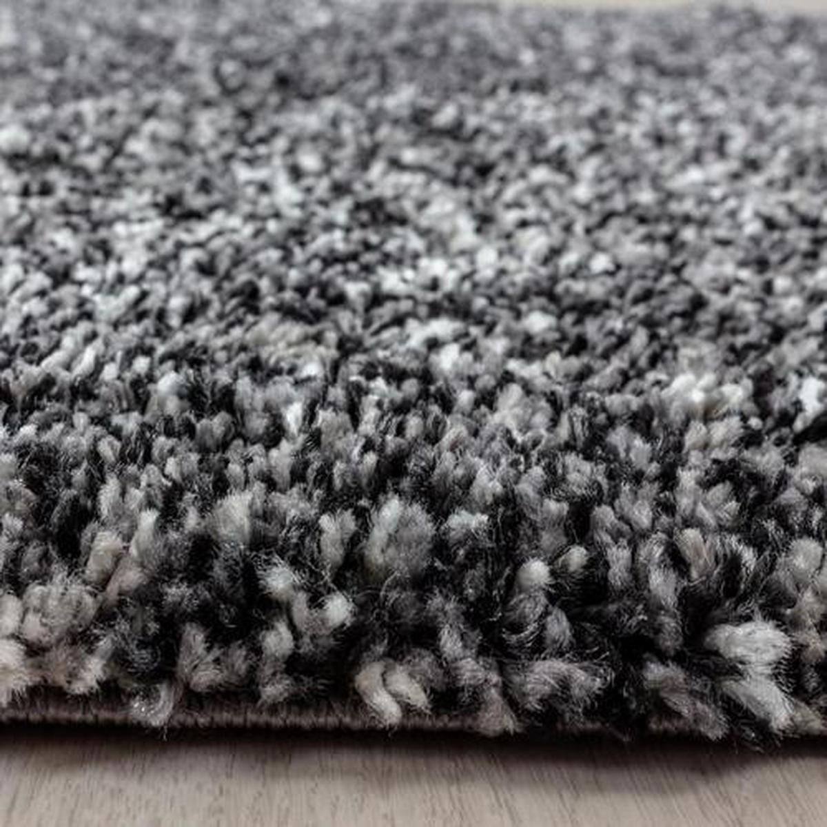 Hochflor Teppich Anthrazit Enjoy 60x110 cm - Anthrazit, KONVENTIONELL, Textil (60/110cm)