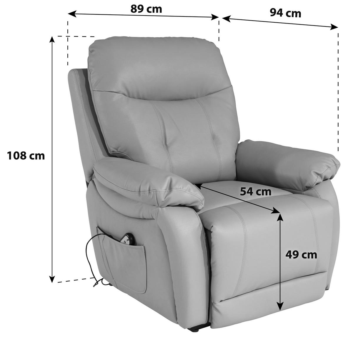 Fernsehsessel Elektrisch Mario Lederlook Braun - Schwarz/Braun, KONVENTIONELL, Kunststoff/Textil (89/107-79/94-165cm) - James Wood