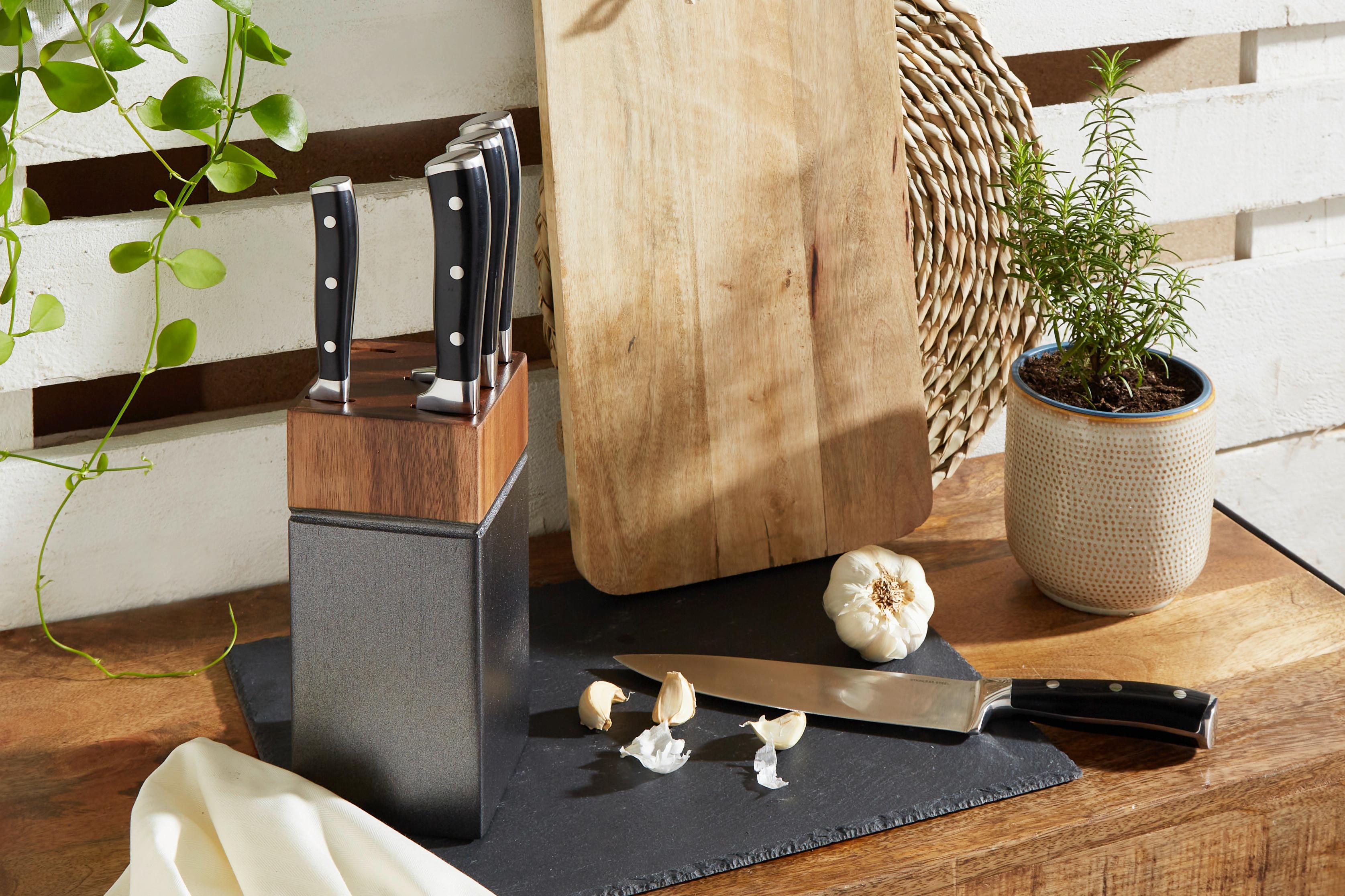 Nůž santoku Michael, D: 30,5cm - barvy stříbra, Konvenční, kov (30,5cm) - Premium Living