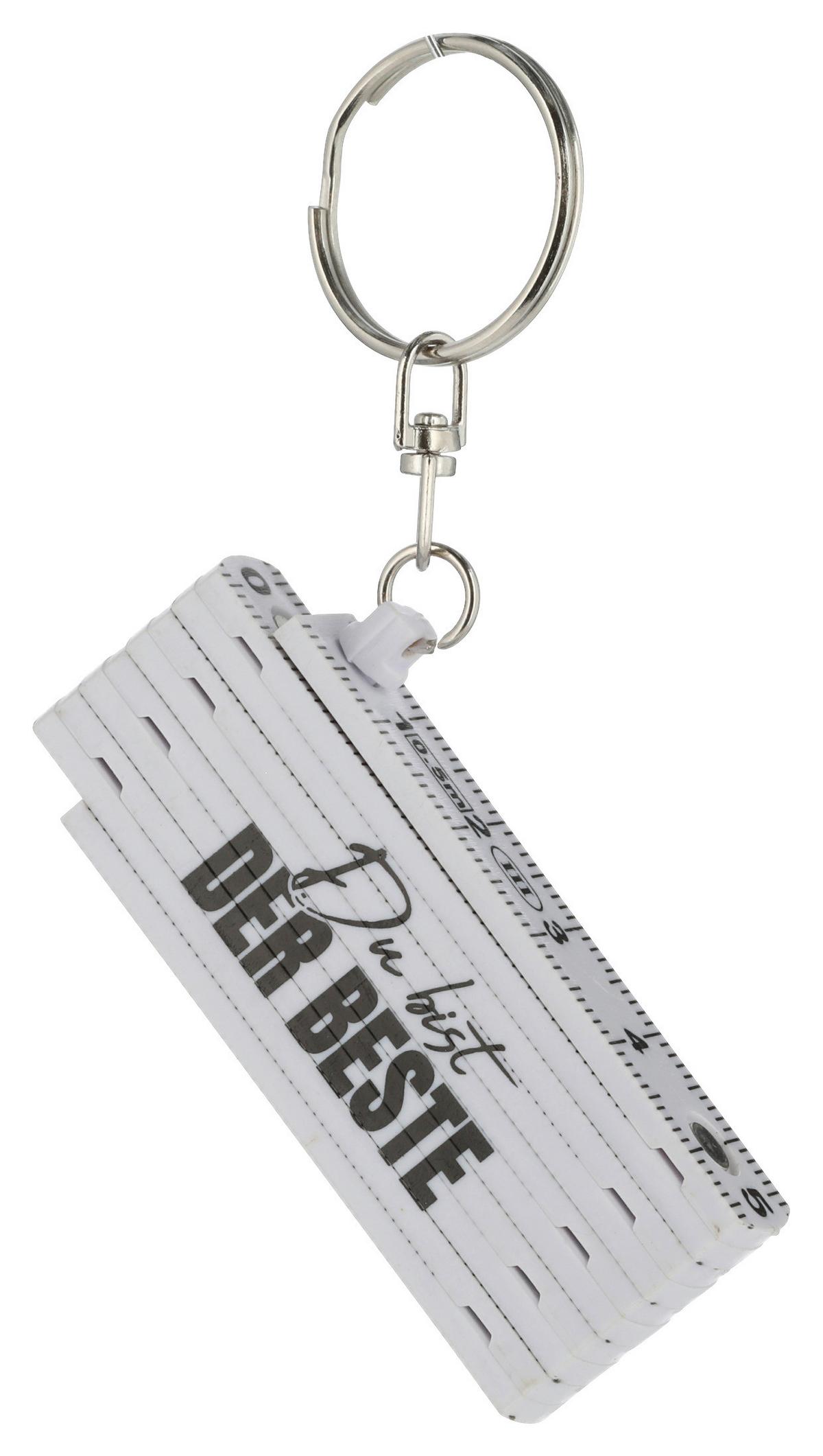 Schlüsselanhänger Zollstock - Gelb/Schwarz, Basics, Kunststoff (6,5/1,3/2,4cm)