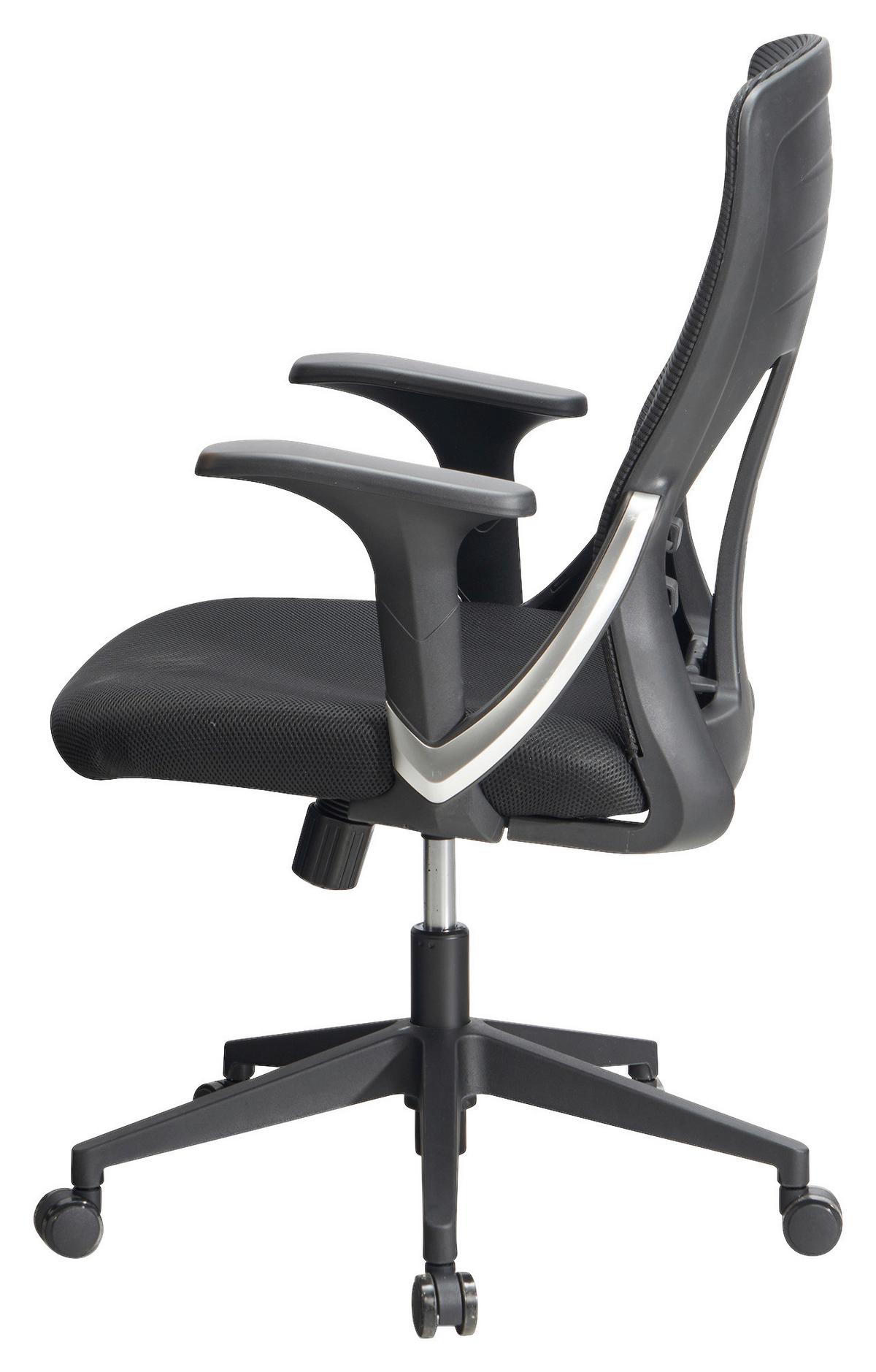 Drehstuhl Schwarz B: 65 cm - Schwarz, Design, Kunststoff/Textil (65/104/65cm) - MID.YOU