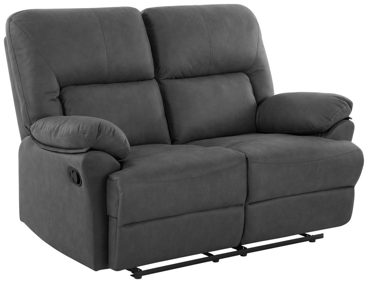 Dvojmiestna pohovka CLARA, sivá, s relaxačnou funkciou - sivá, Basics, textil (145/103/93cm) - Livetastic