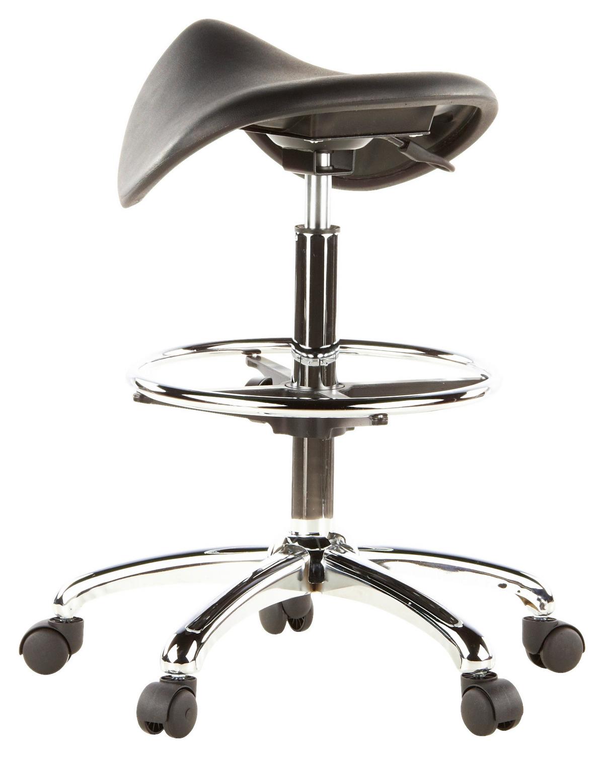 Bürohocker Top Work 13 Schwarz - Chromfarben/Schwarz, MODERN, Kunststoff/Metall (62/60/62cm) - MID.YOU