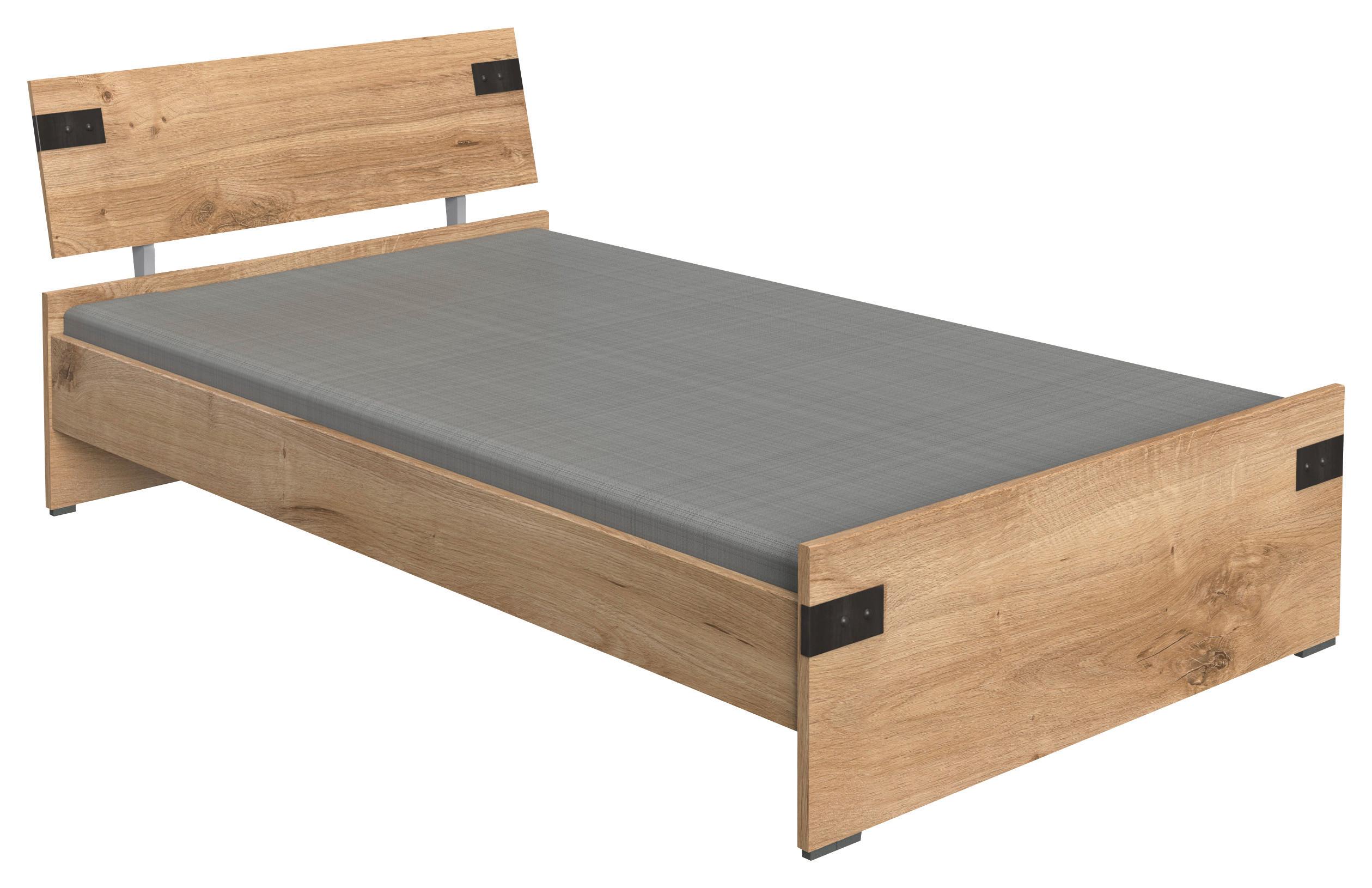 Posteľ LIVERPOOL 120x200cm - grafitová/farba duba, Design, kompozitné drevo (120/200cm) - MID.YOU