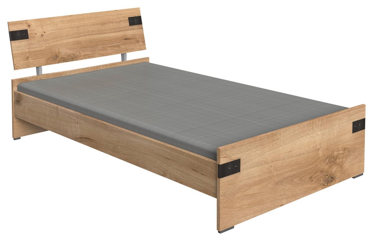 Postel LIVERPOOL 120x200cm - barvy dubu/barvy grafitu, Design, kompozitní dřevo (120/200cm) - MID.YOU