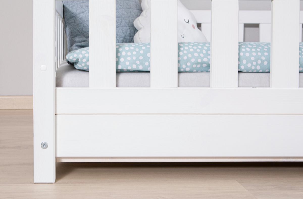 Hausbett Lou B: 90 Cm Weiß Lou - Weiß/Naturfarben, MODERN, Holz/Textil (90/200cm) - MID.YOU