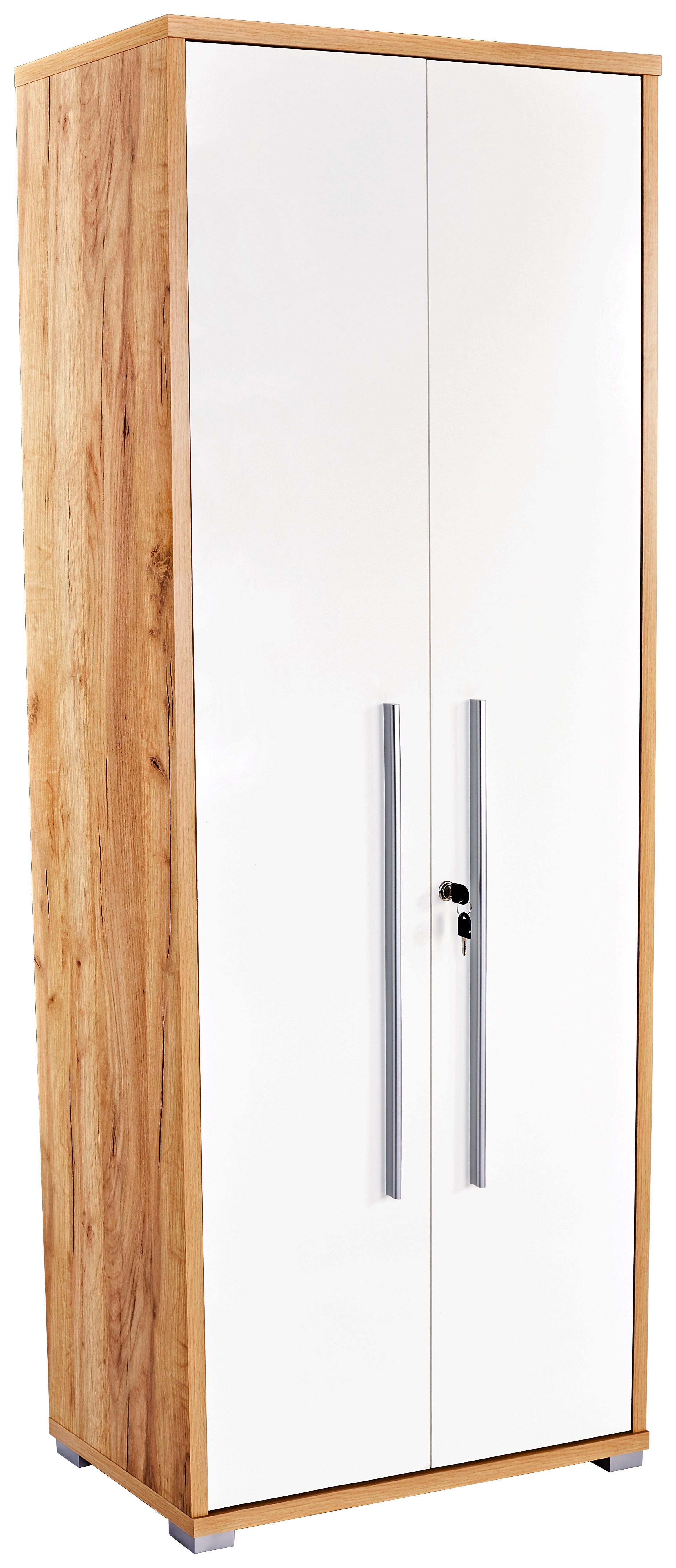 Aktaszekrény Profi - Tölgyfa/Fehér, modern, Faalapú anyag (75/185/35cm) - Ombra