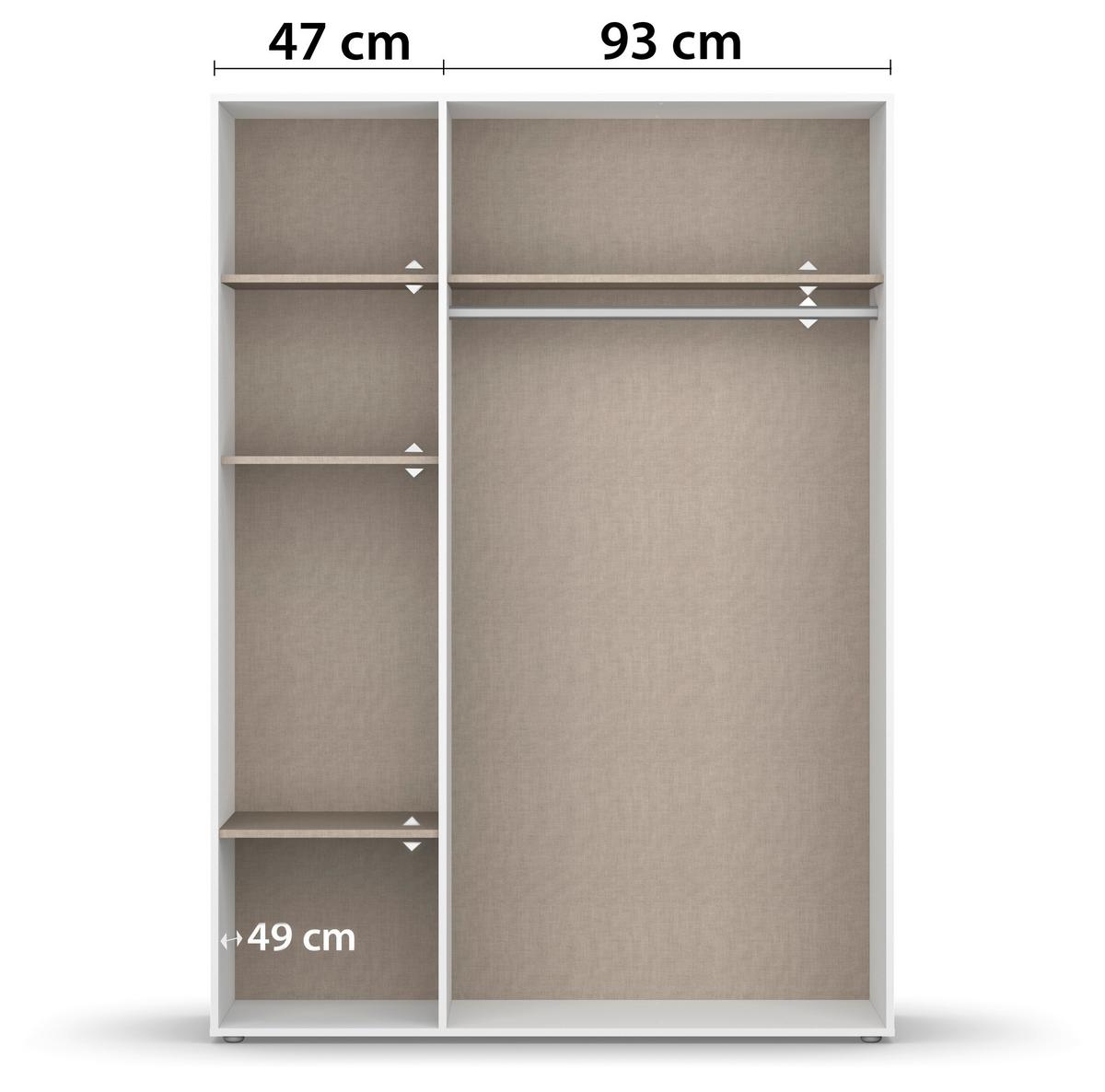 Drehtürenschrank Nabila Weiß Eiche Artisan Dek. - Weiß/Eiche Artisan, MODERN, Holzwerkstoff (140/194/53cm) - Rauch Möbel