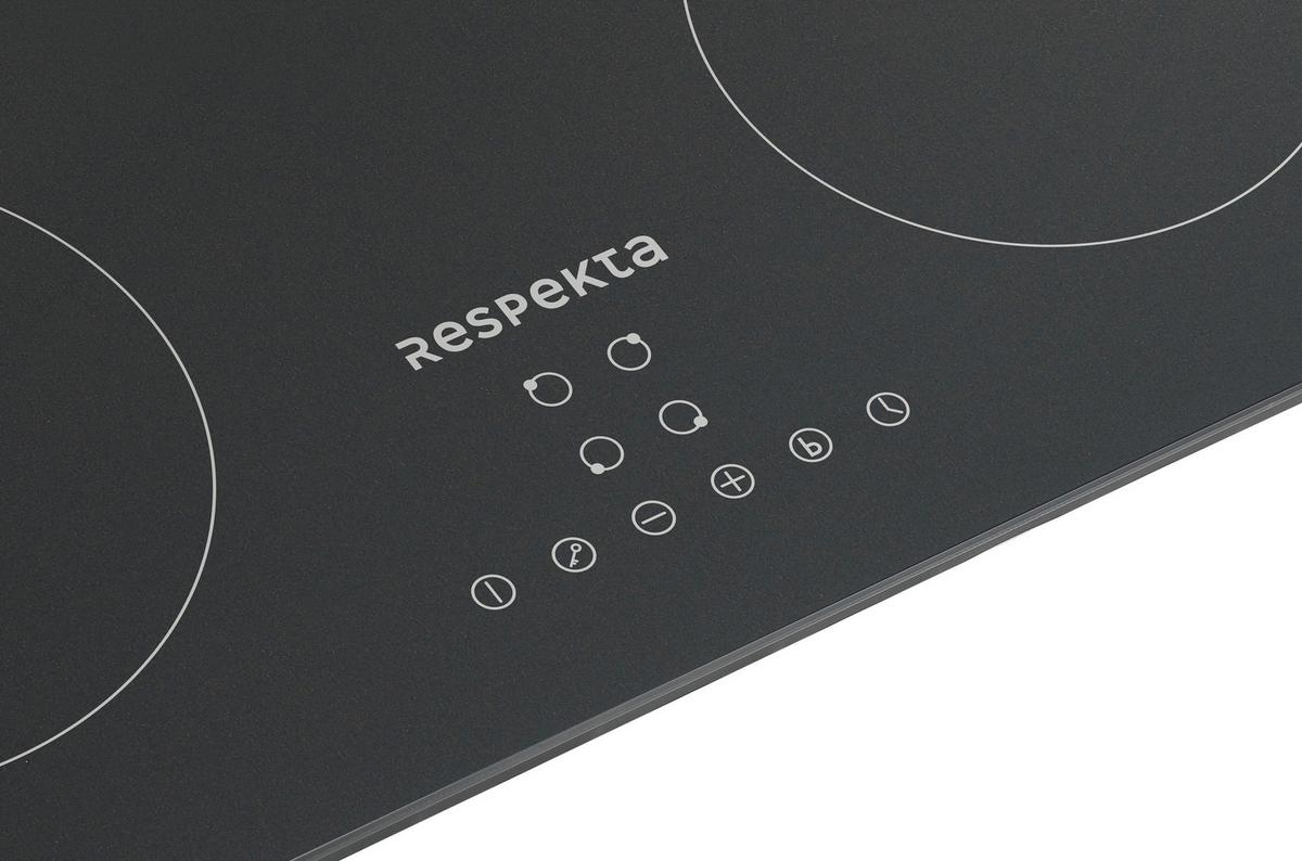 Induktionskochfeld Schwarz B: 59 cm - Schwarz, Basics, Glas (59/6/62cm) - Respekta