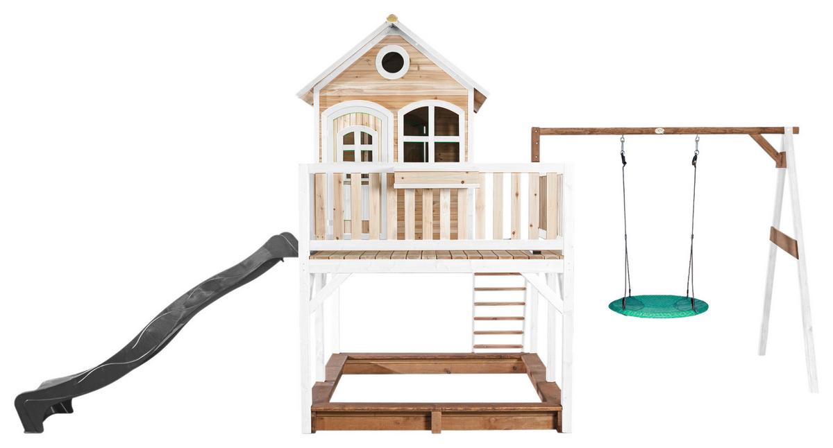 Spielturm A030.154.81 - Braun/Weiß, KONVENTIONELL, Holz (613/291/277cm) - Ambia Garden