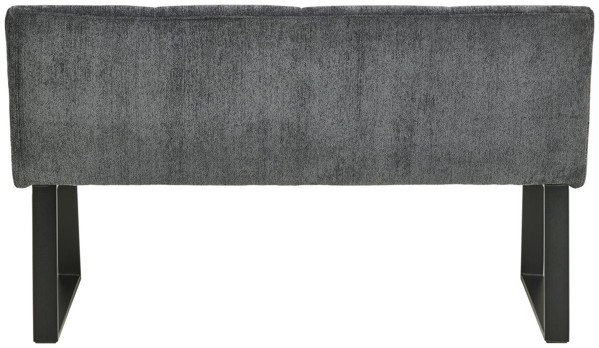 Sitzbank Rico Dunkelgrau, B: 140 cm - Dunkelgrau/Schwarz, LIFESTYLE, Textil/Metall (140/82/44cm) - MID.YOU
