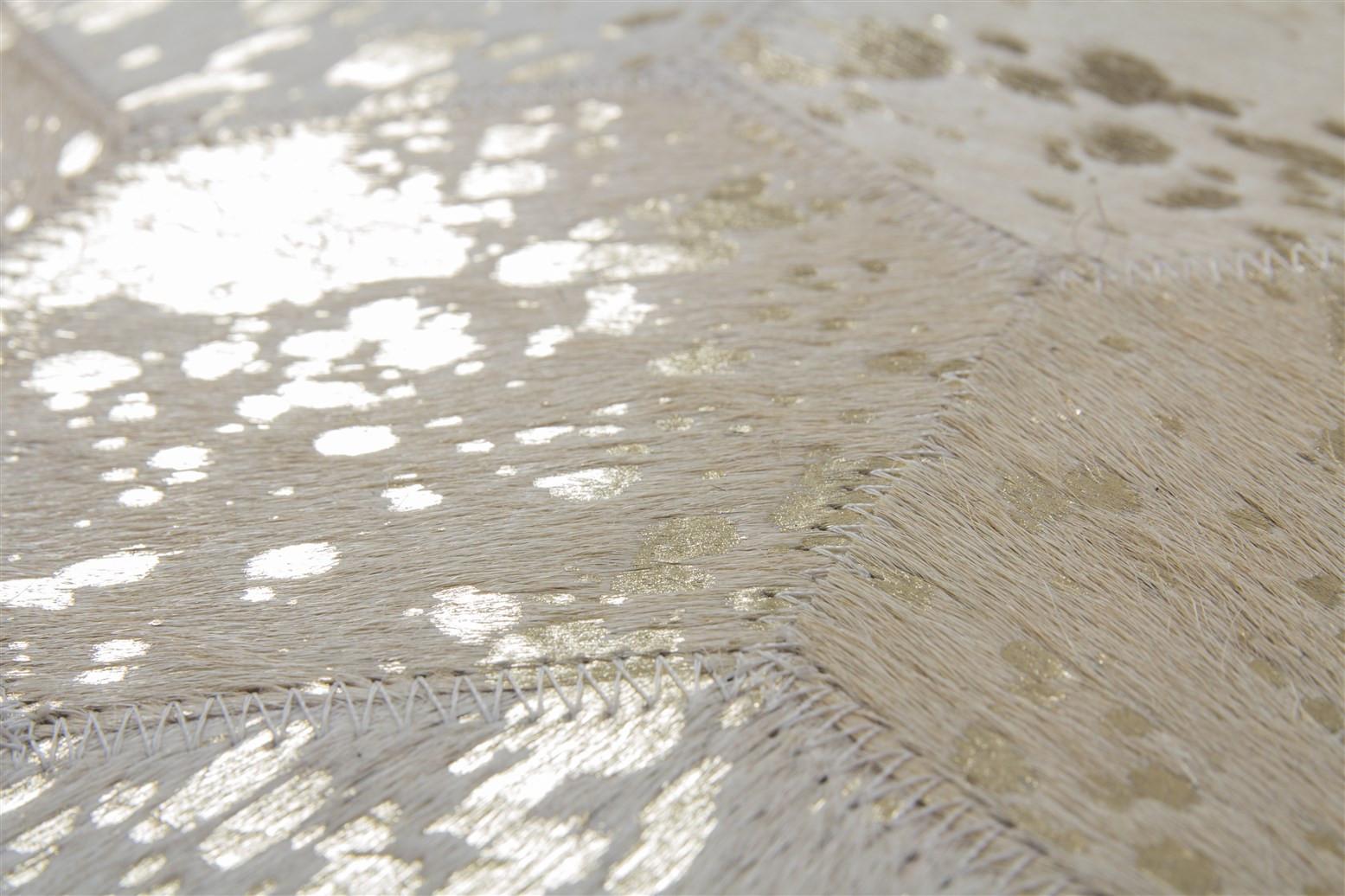 Pouf Dazzle Creme/Goldfarben B: 45 cm - Goldfarben/Creme, Design, Leder (45/45/45cm) - Kayoom