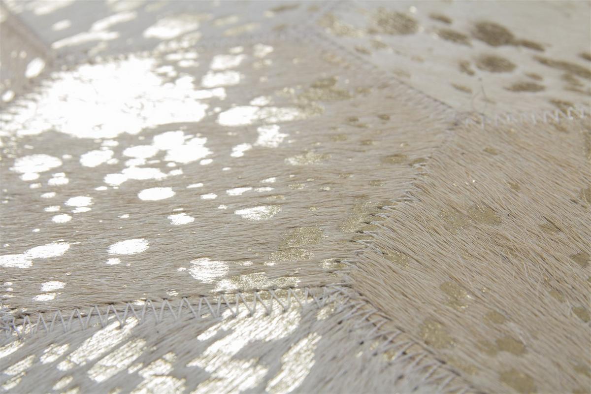 Pouf Dazzle Creme/Goldfarben B: 45 cm - Goldfarben/Creme, Design, Leder (45/45/45cm) - Kayoom