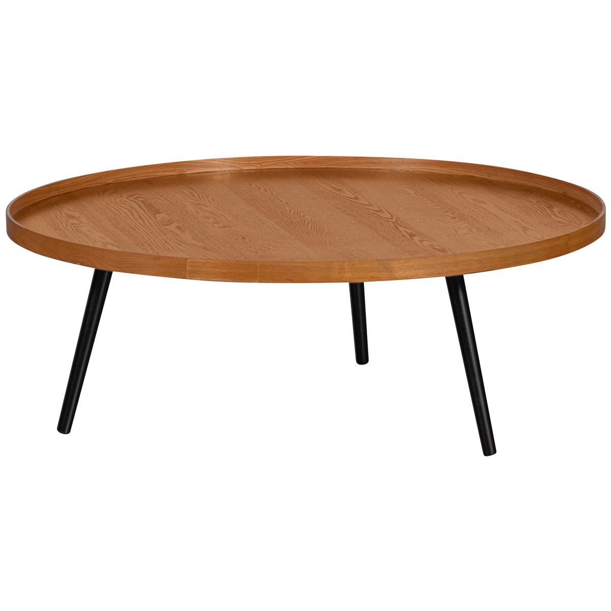 Beistelltisch Mesa Naturfarben L: 100 cm - Schwarz/Naturfarben, Design, Holz/Holzwerkstoff (100/100/36cm) - Livetastic