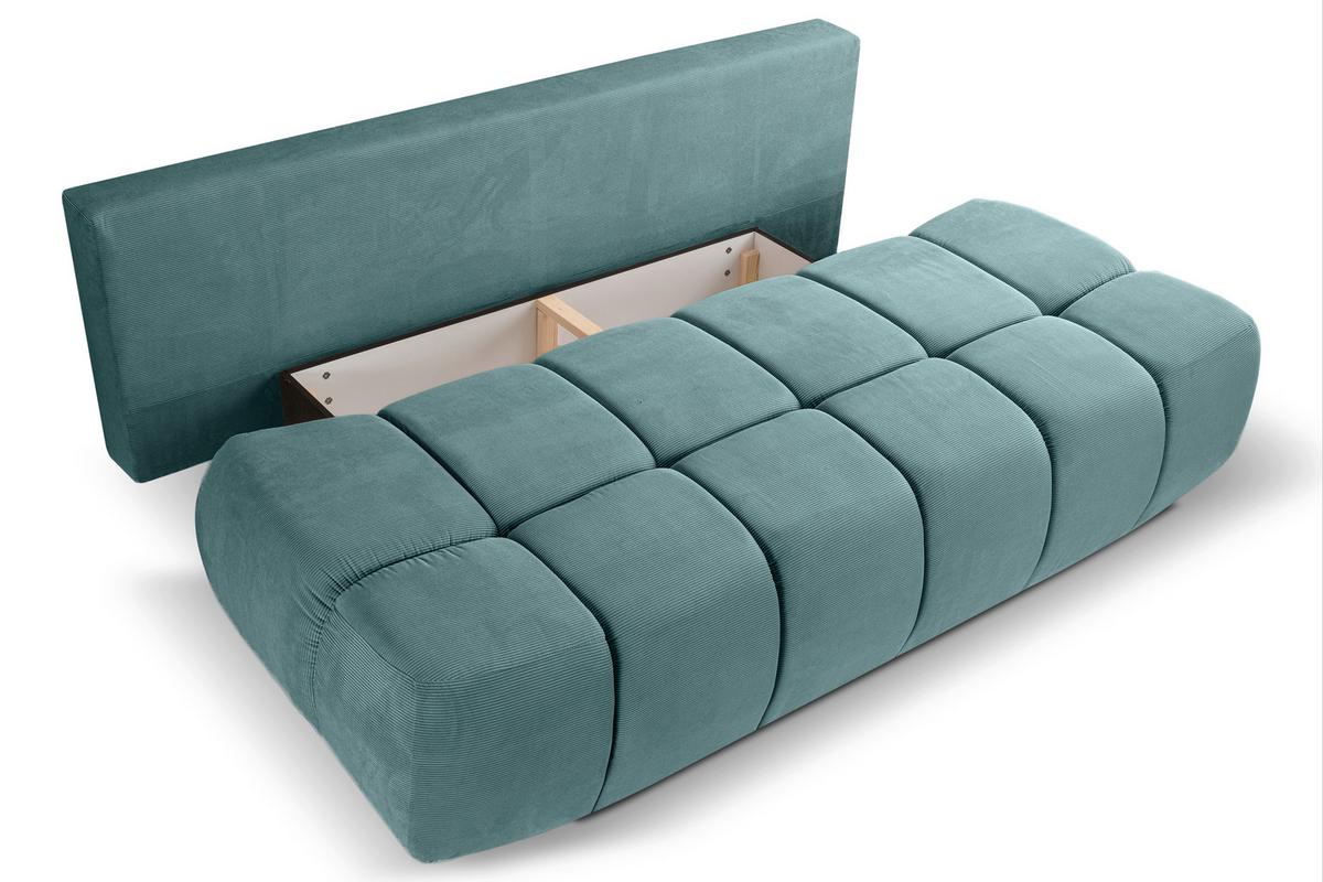Schlafsofa Lauder Minttürkis B: 207cm - Schwarz/Minttürkis, Basics, Holz/Textil (207/93/105cm) - MID.YOU