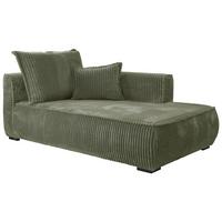 Recamiere Modena Rechts Grün, B: 208 cm - Schwarz/Grün, Design, Textil (207/75/121cm) - MID.YOU