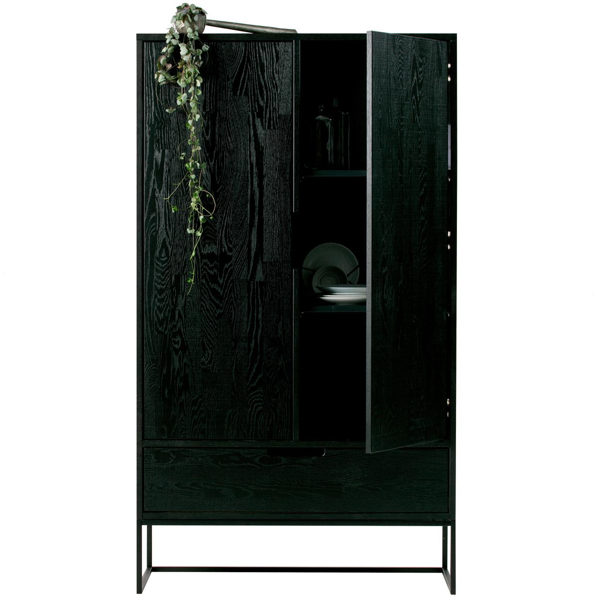 Mehrzweckschrank Silas Schwarz B: 85 Cm - Schwarz, Design, Holz (85/149/35,5cm) - Livetastic