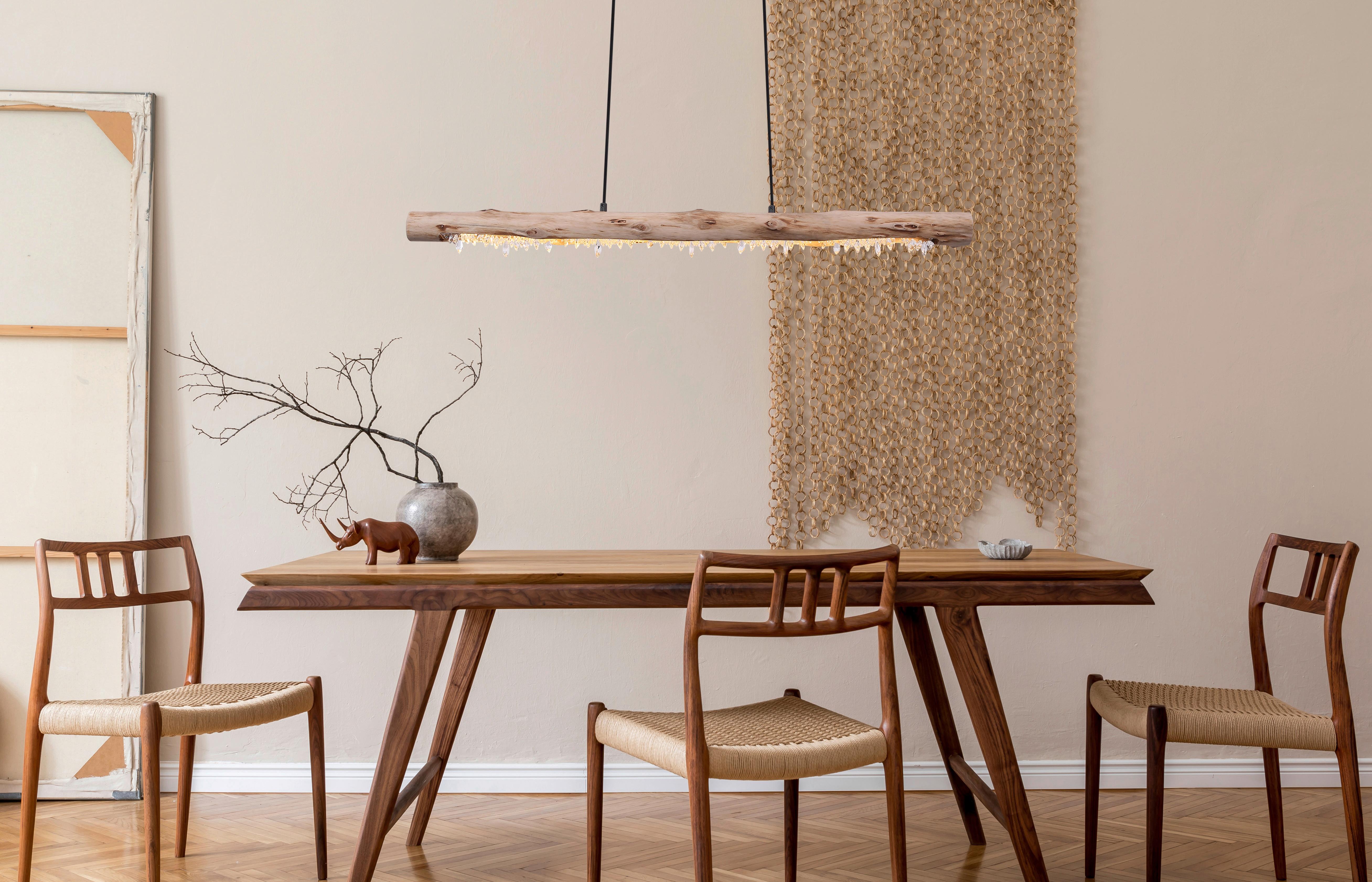 Hängeleuchte Felicitas H: 150 Cm 1-Flammig - Schwarz/Naturfarben, Basics, Holz/Kunststoff (100/8/150cm) - Globo