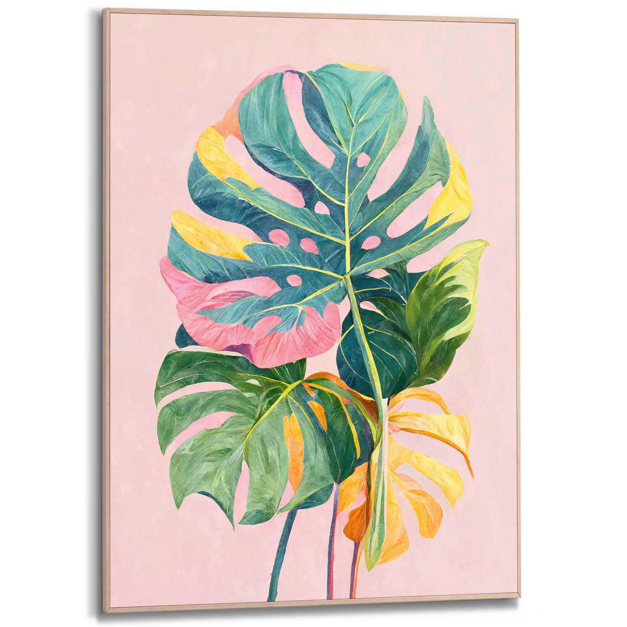 BILD Colorful Leafs 50x70 cm - Multicolor, Trend, Holzwerkstoff (50/70cm) - Reinders!