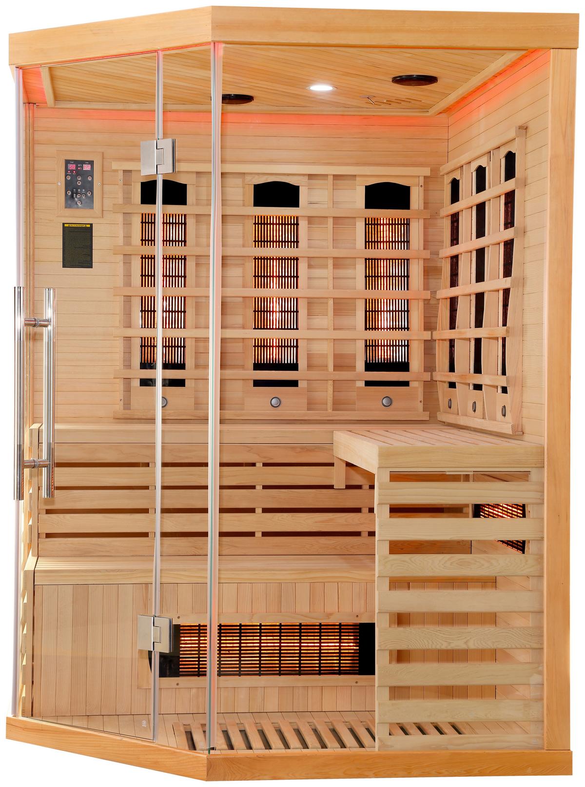 Infrarotkabine 4 Personen Bxhxt: 150x200x150 Cm Deluxe - Braun, MODERN, Holz (150/200/150cm) - Sanotechnik
