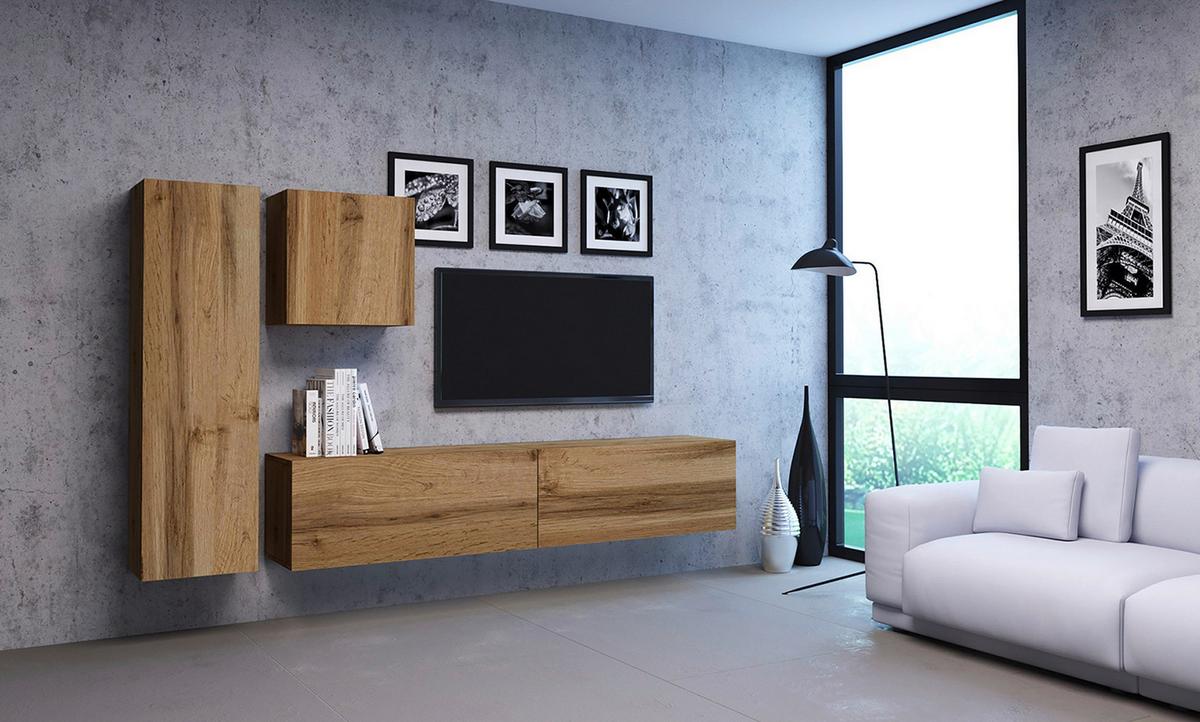 Lowboard Tv Stand Vivien 01 - Eiche Wotan, Design, Holzwerkstoff (100/40/38cm) - Livetastic