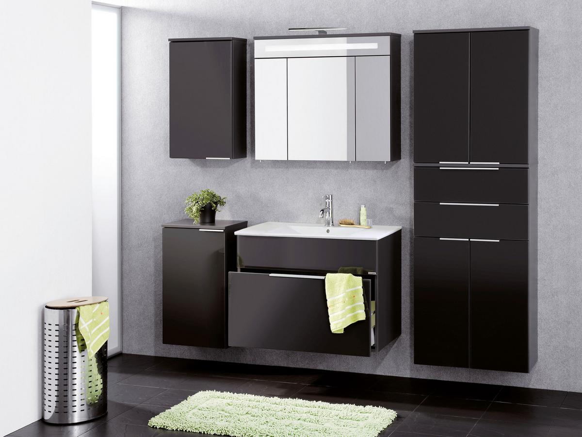 Hochschrank Mit Soft-Close Kara B: 61cm, Anthrazit - Anthrazit, MODERN, Glas/Holzwerkstoff (64/180/39cm) - MID.YOU