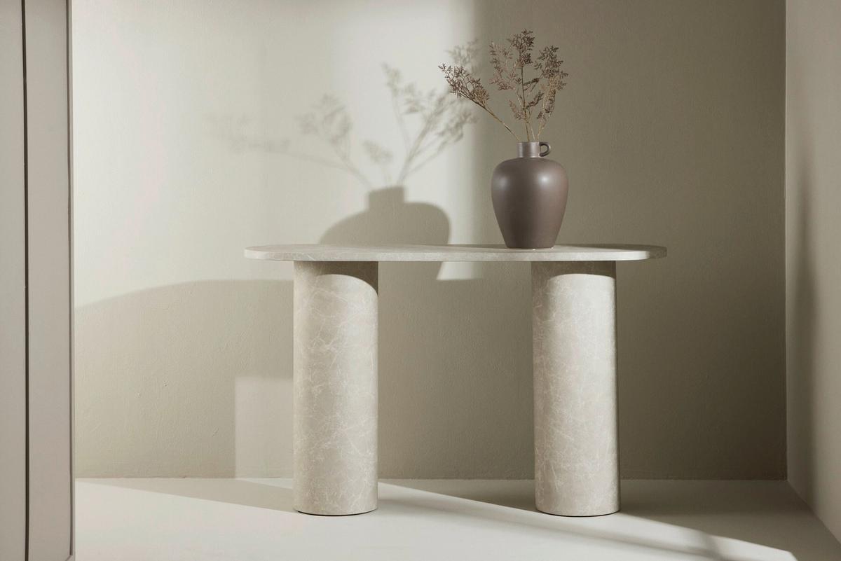 Beistelltisch Narvik Beige B: 120 cm - Beige, MODERN, Holz (120/40/80cm) - Livetastic