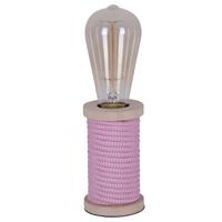 Tischlampe Max Pink Mit Kippschalter - Pink/Naturfarben, Design, Holz/Textil (7/12cm) - Näve
