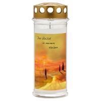 Grabkerze Ambrosius Abendrot Ø/H: 7,5/21 cm - Weiß, Basics, Kunststoff (7,5/21cm)