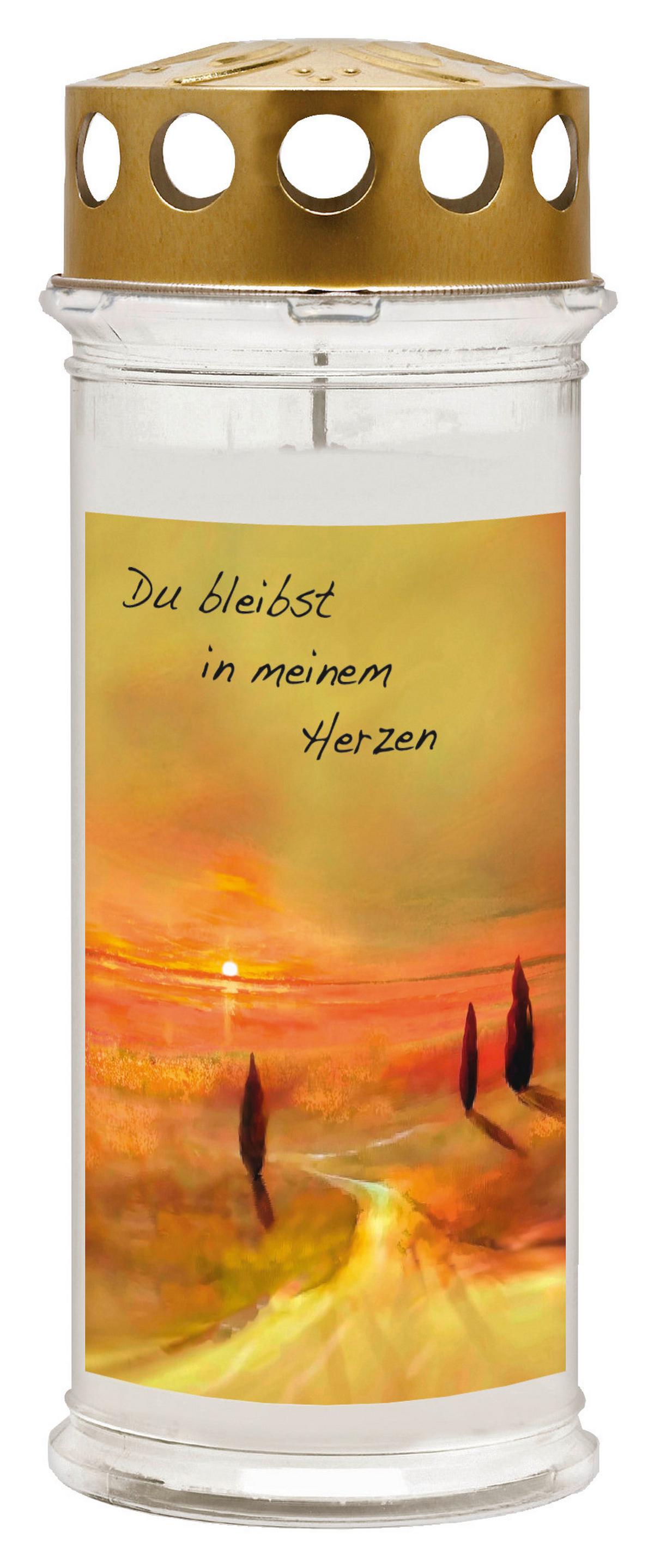 Grabkerze Ambrosius Abendrot Ø/H: 7,5/21 cm - Weiß, Basics, Kunststoff (7,5/21cm)