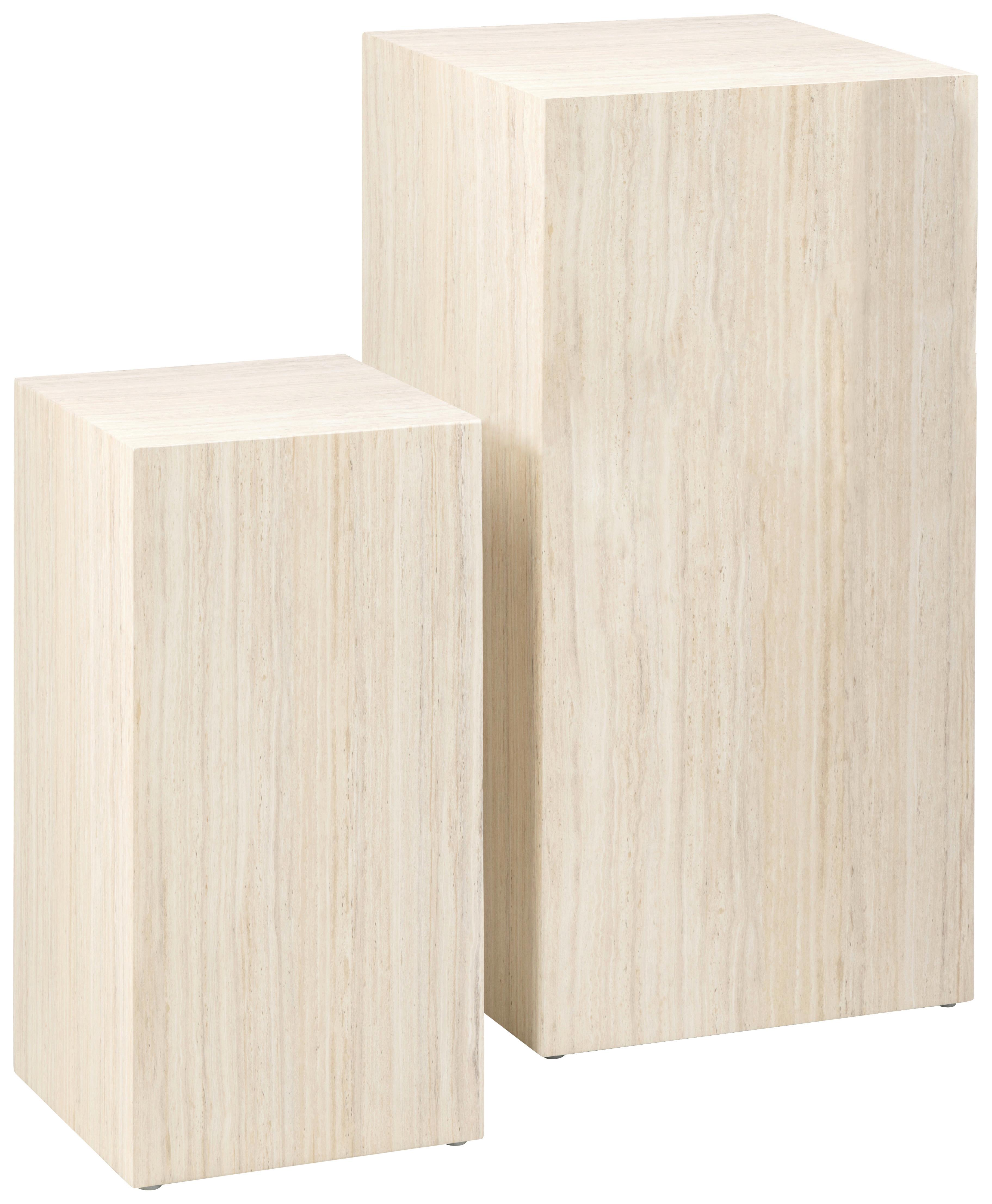 Blumensäule Dice 0000100139 - Beige, Design, Papier/Holzwerkstoff (35/35/70cm) - Livetastic