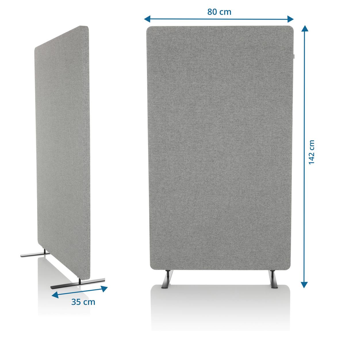 Trennwand Flexmiut Stand - Hellgrau, Basics, Kunststoff/Textil (80/142/35cm) - MID.YOU