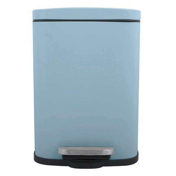 Kosmetikeimer Akira 5L Blau Metall LBH: 21,4x17,6x30 cm - Pastellblau/Schwarz, Basics, Kunststoff/Metall (21,4/17,6/30cm) - Spirella