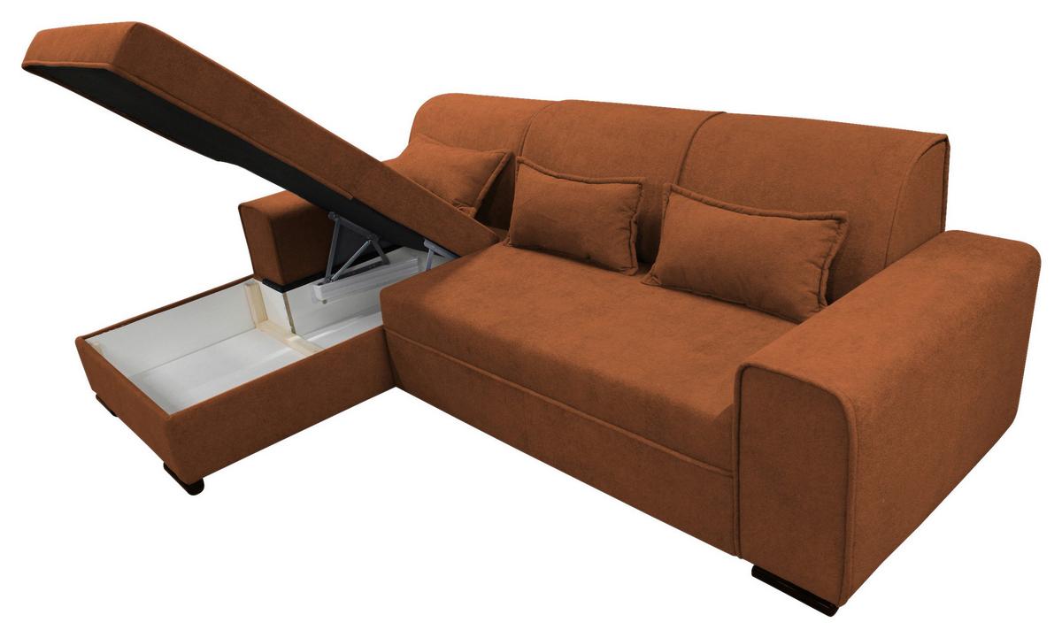 Ecksofa Classic Rostfarben 175x270 cm - Rostfarben/Schwarz, Design, Textil (175/270cm) - MID.YOU