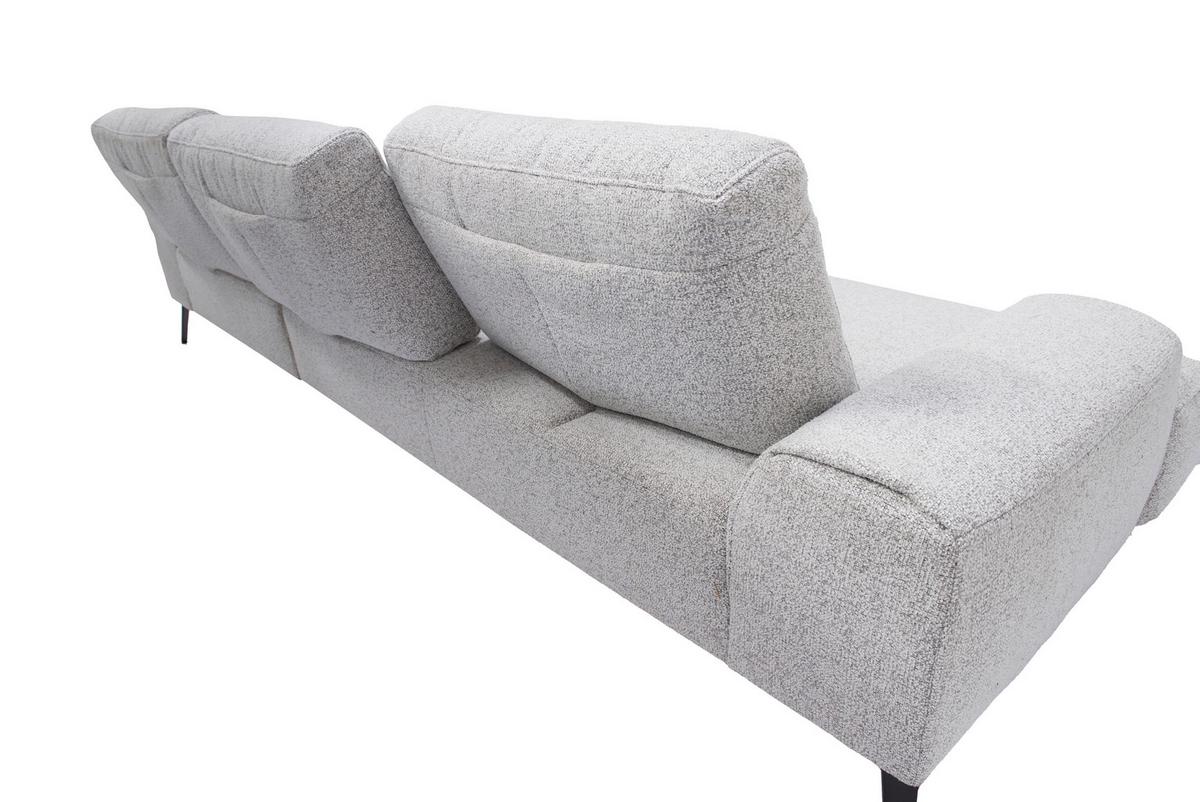Ecksofa Astoria Hellgrau S: 305x178 cm - Hellgrau/Schwarz, Design, Textil (305/178cm) - Livetastic