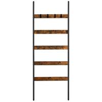 Handtuchleiter Schwarz, Dunkelbraun B: 65 cm - Dunkelbraun/Schwarz, Trend, Holzwerkstoff/Metall (65/178/2cm) - MID.YOU