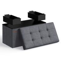 Sitzbox Grau B: 76cm - Grau, Basics, Holzwerkstoff/Textil (76/38/38cm)