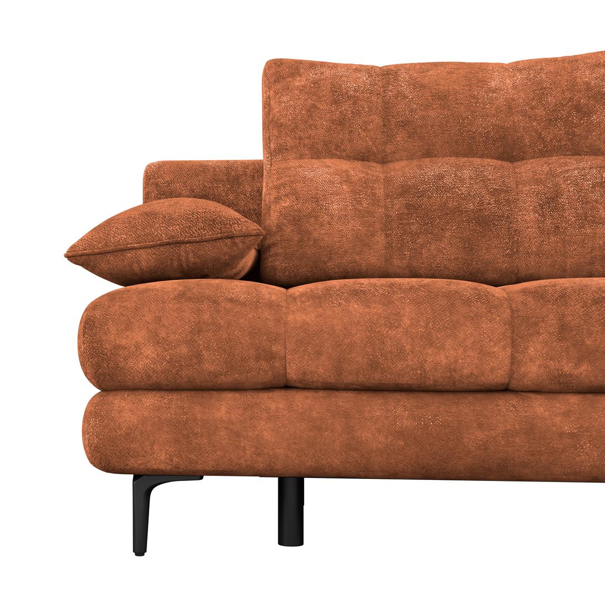 Schlafsofa Perla Terracotta B: 203 cm - Terracotta/Schwarz, KONVENTIONELL, Textil (203/94/96cm)