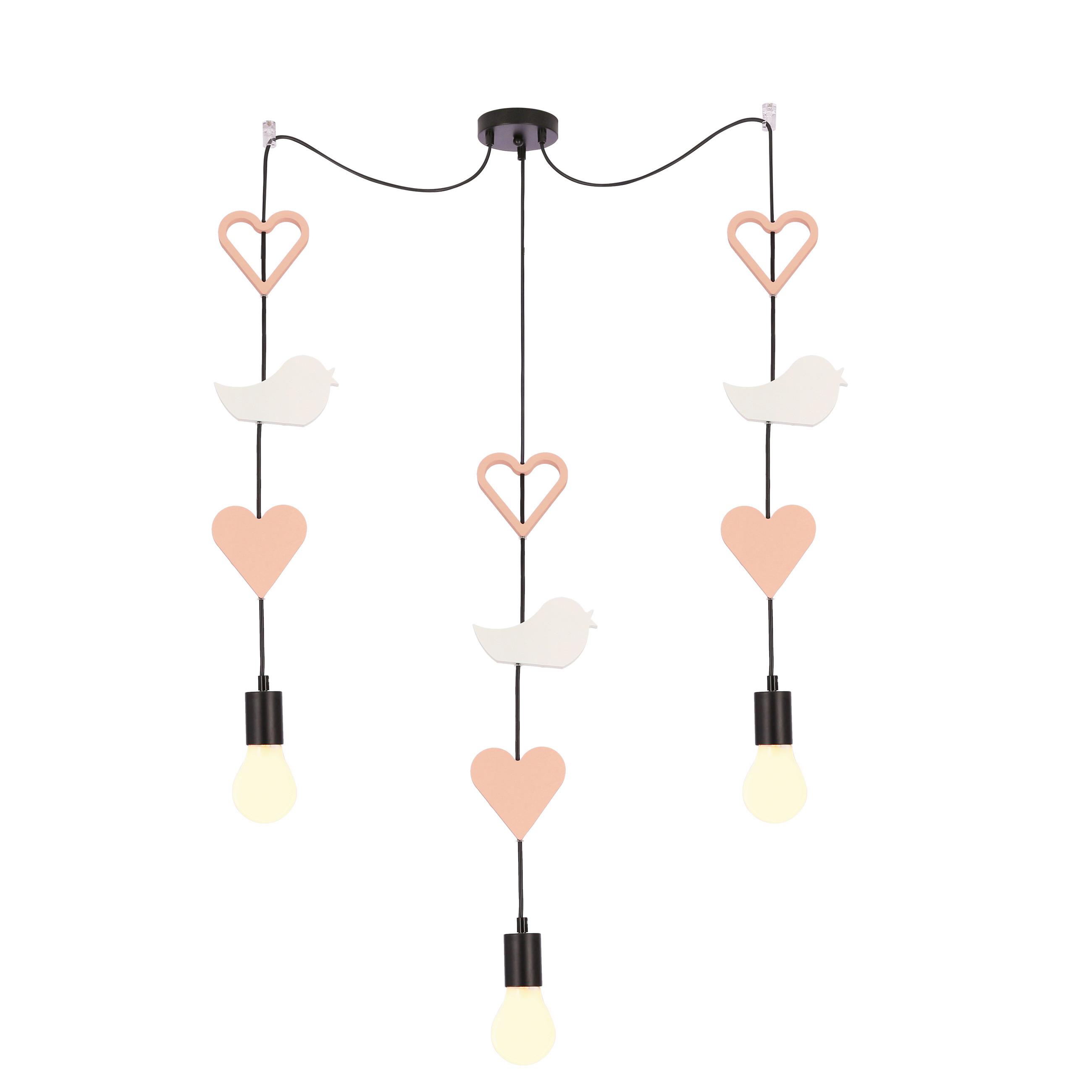 Kinderhängeleuchte 33-28488 Trio Hhh - Pink/Weiß, Basics, Holzwerkstoff/Metall (100/15/100cm)