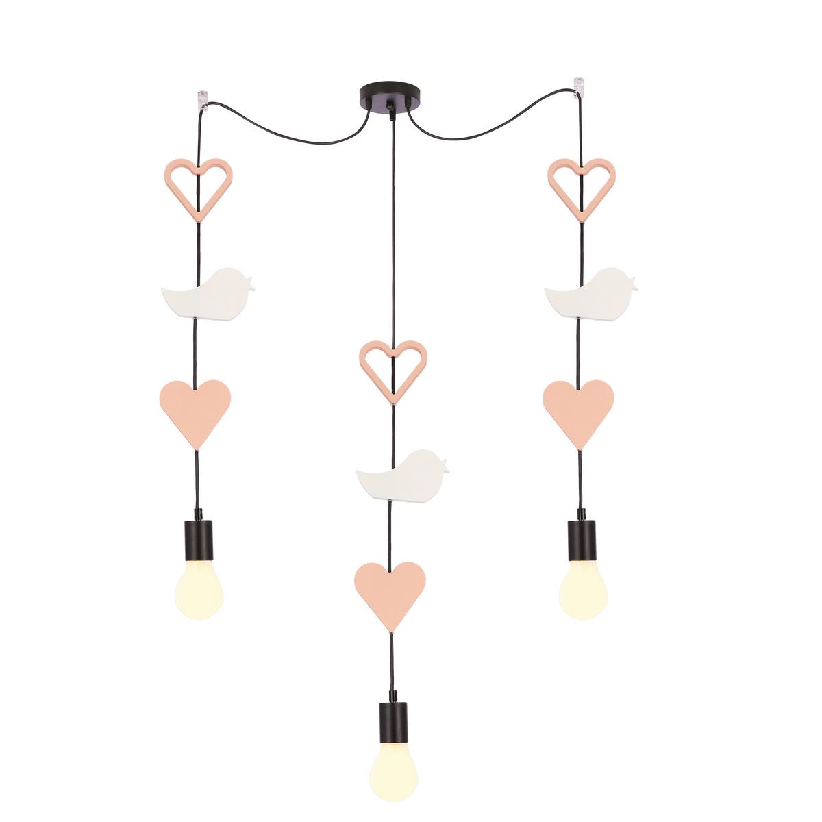 Kinderhängeleuchte 33-28488 Trio Hhh - Pink/Weiß, Basics, Holzwerkstoff/Metall (100/15/100cm)