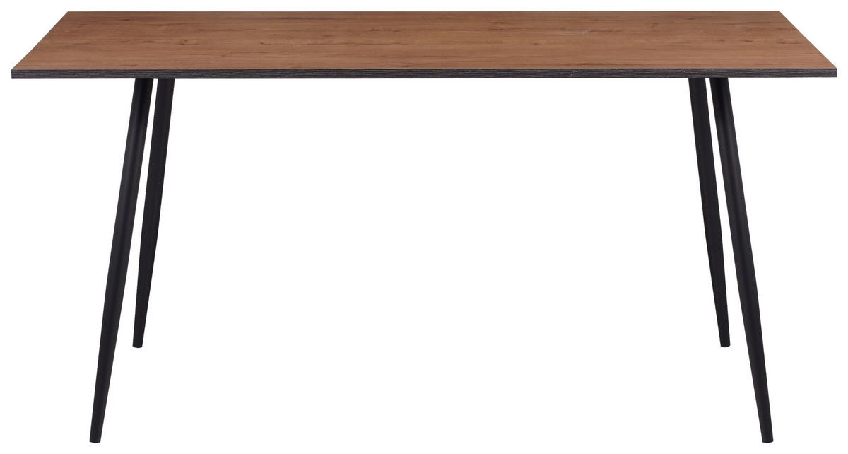Esstisch Tom 160x76x90 Cm Naturfarben/schwarz - Schwarz/Naturfarben, MODERN, Holzwerkstoff/Metall (160/76/90cm)