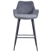 Barhocker Daisy - Schwarz/Grau, MODERN, Holz/Textil (54/109/53cm) - MID.YOU