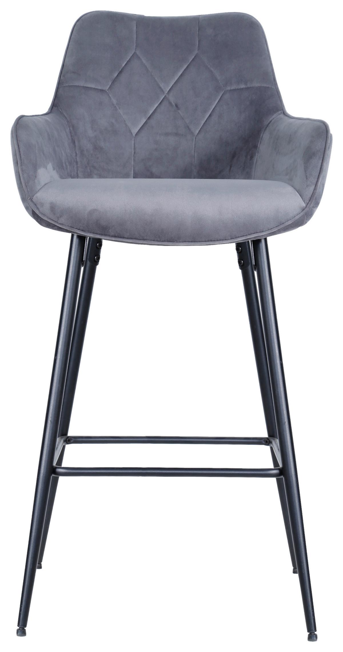 Barhocker Daisy - Schwarz/Grau, MODERN, Holz/Textil (54/109/53cm) - MID.YOU