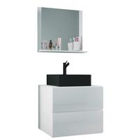 Badezimmer Lendas Bl M - Schwarz/Weiß, MODERN, Glas/Keramik (61cm) - MID.YOU